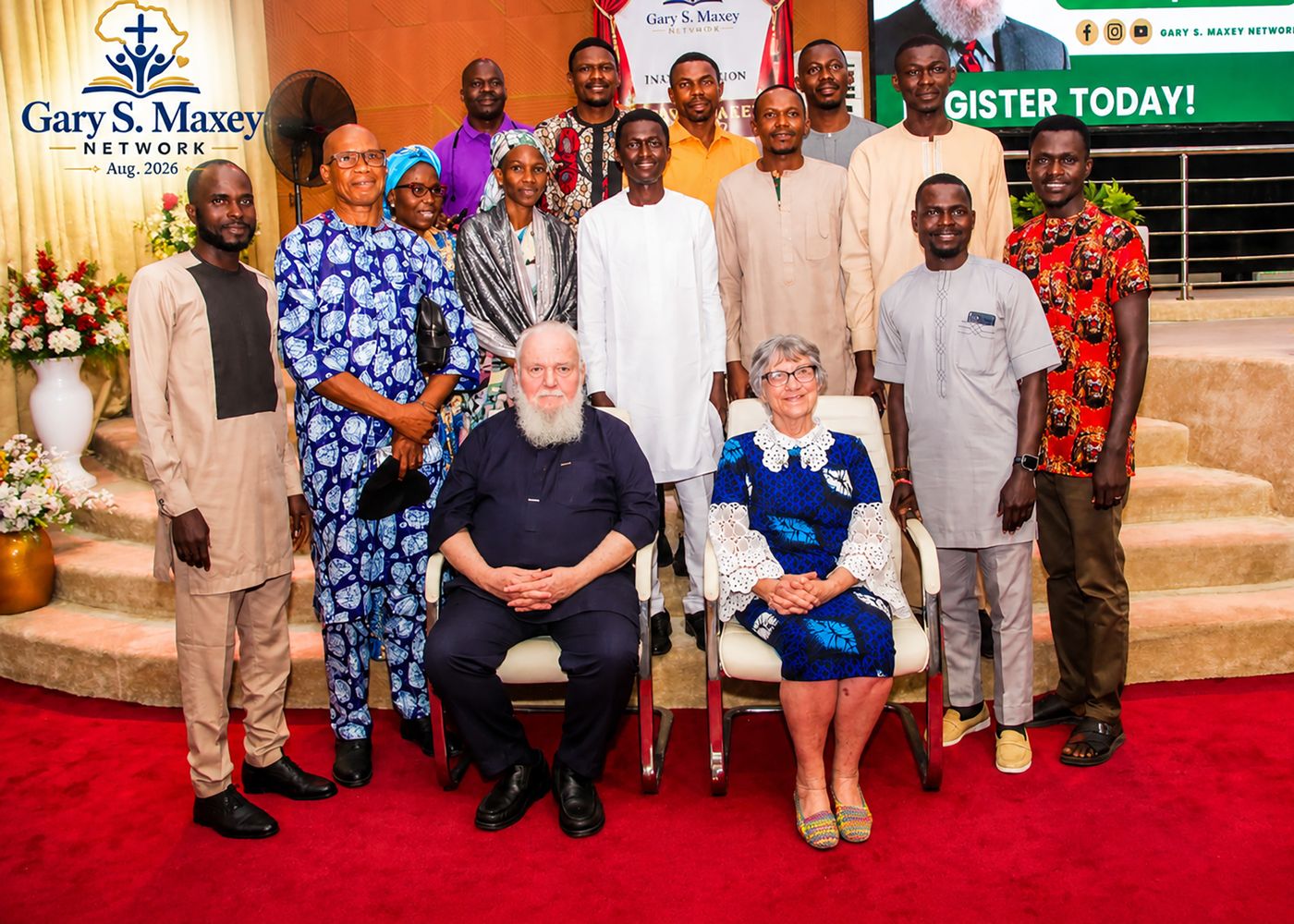 Leadership team with Rev. Prof. Gary S. Maxey and Dr. Emma Lou Maxey at the Network's inauguration