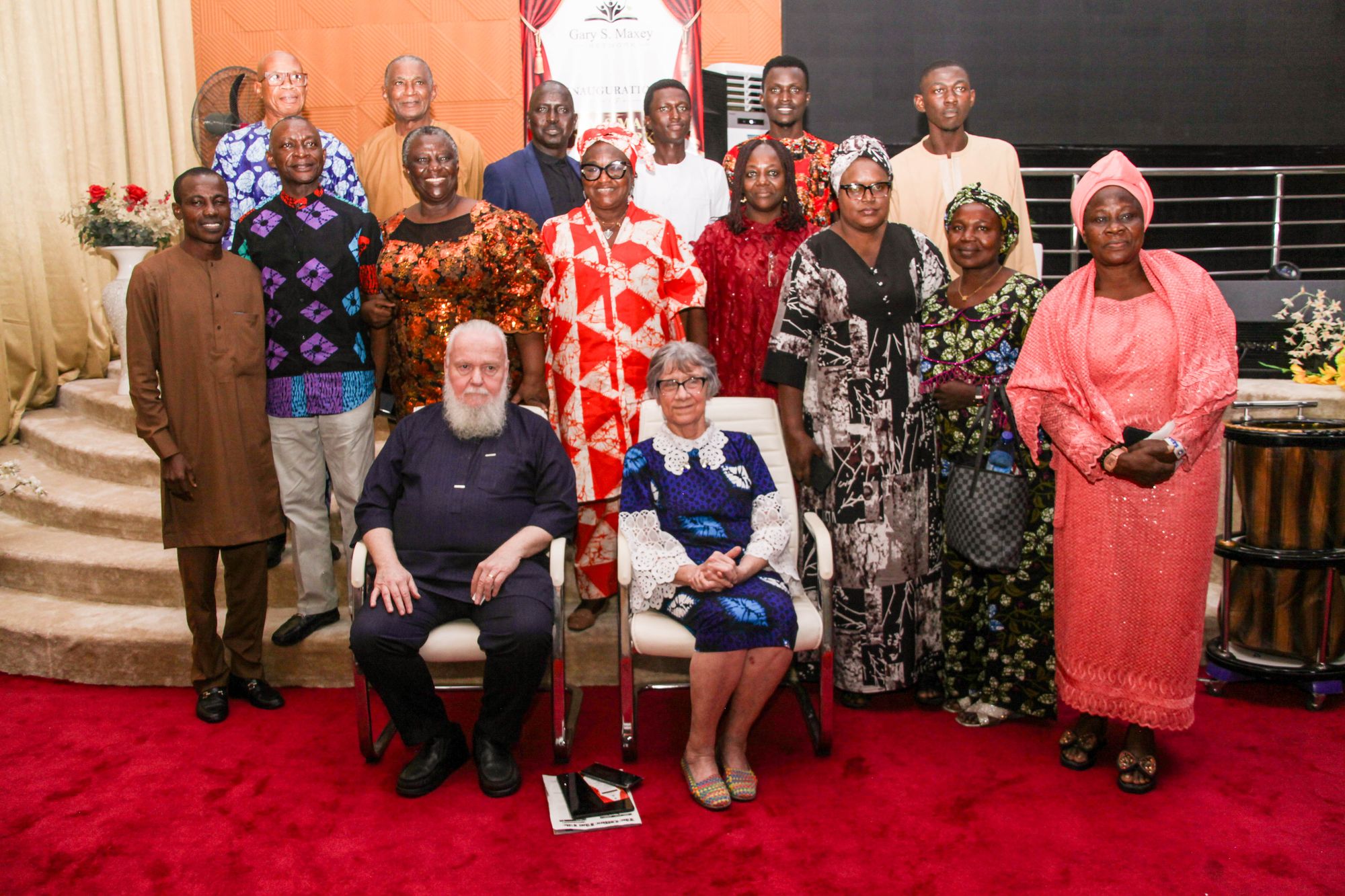 Leaders and choir of the Gary S. Maxey Network gathered with Rev. Prof. Gary and Dr. Emma Lou Maxey at the Network's inauguration in Lagos